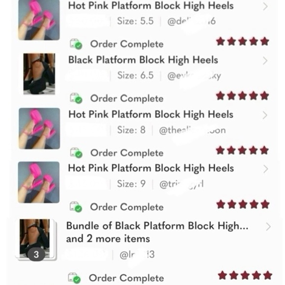 Black Platform Block High Heels - Picture 12 of 14